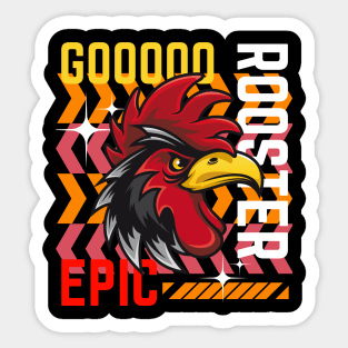 Rooster Design, Streetwear Inspired Rooster Graphic Sticker